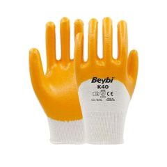 Beybi İş Eldiveni - K40 Nitril Kaplı Pamuk ve Polyester Örgü Eldiven