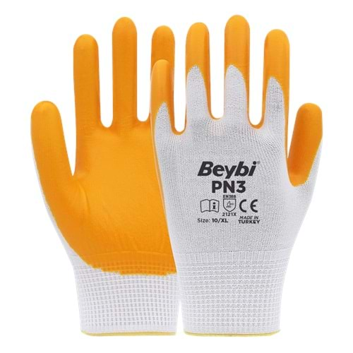 Beybi İş Eldiveni - PN3 Polyester Örme Nitril Eldiven