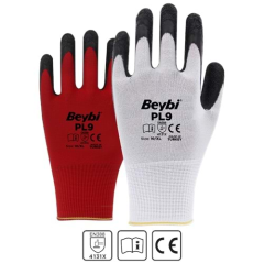 Beybi İş Eldiveni - PL9 Polyester Örme Lateks Eldiven