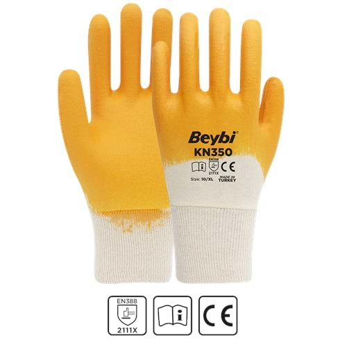Beybi İş Eldiveni - KN350 Pamuk Nitril Eldiven