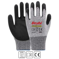 Beybi İş Eldiveni - CU600 D PU Kaplı Polietilen Kesilmeye Dirençli Örme Eldiven