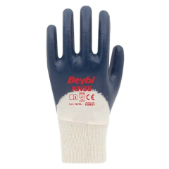 Beybi İş Eldiveni - KN35 Yüksek Performanslı 3/4 Nitril Kaplı Pamuk Eldiven