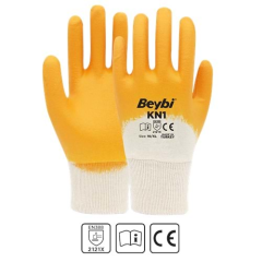 Beybi İş Eldiveni - KN1 Pamuk Nitril Eldiven